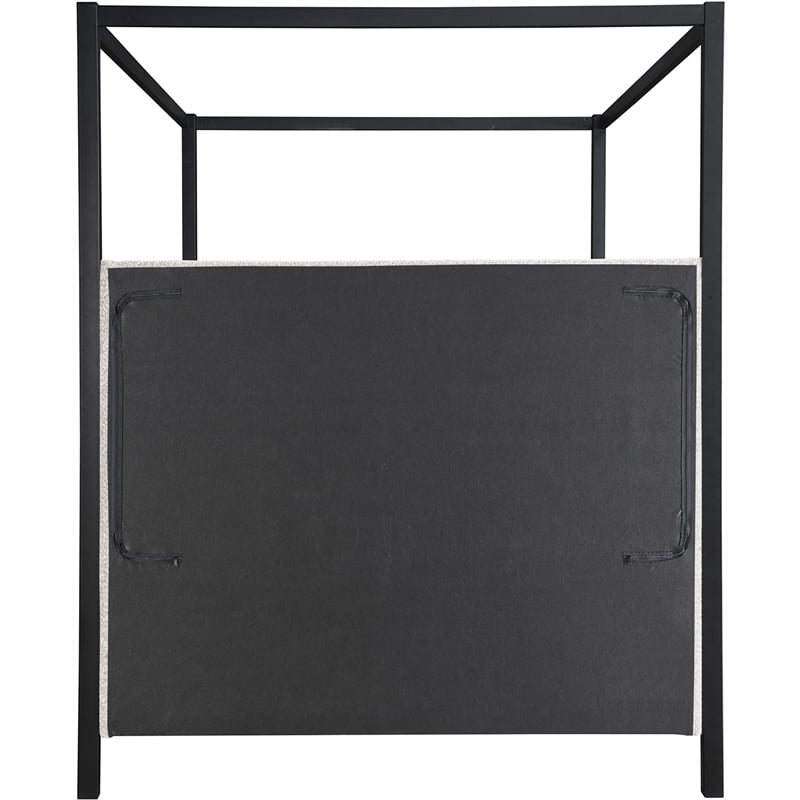 Meridian Furniture Kelly Grey Boucle Fabric Queen Bed
