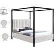 Meridian Furniture Kelly Grey Boucle Fabric Queen Bed