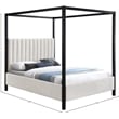 Meridian Furniture Kelly Grey Boucle Fabric Queen Bed