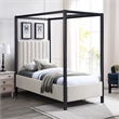 Meridian Furniture Kelly Grey Boucle Fabric Twin Bed