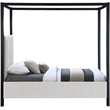 Meridian Furniture Kelly Grey Boucle Fabric Twin Bed