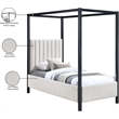 Meridian Furniture Kelly Grey Boucle Fabric Twin Bed