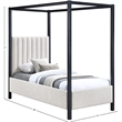 Meridian Furniture Kelly Grey Boucle Fabric Twin Bed
