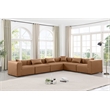 Meridian Furniture Cube Brown Vegan Leather 6-Pc. L-Shaped Modular Sectional
