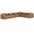 Meridian Furniture Cube Brown Vegan Leather 6-Pc. L-Shaped Modular Sectional