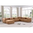 Meridian Furniture Cube Brown Vegan Leather 7-Pc. U-Shaped Modular Sectional