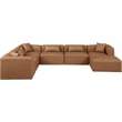 Meridian Furniture Cube Brown Vegan Leather 7-Pc. U-Shaped Modular Sectional