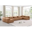 Meridian Furniture Cube Brown Vegan Leather 7-Pc. U-Shaped Modular Sectional
