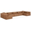 Meridian Furniture Cube Brown Vegan Leather 7-Pc. U-Shaped Modular Sectional