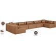 Meridian Furniture Cube Brown Vegan Leather 7-Pc. U-Shaped Modular Sectional