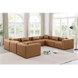 Meridian Furniture Cube Brown Vegan Leather 8-Pc. U-Shaped Modular Sectional