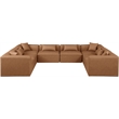 Meridian Furniture Cube Brown Vegan Leather 8-Pc. U-Shaped Modular Sectional