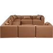 Meridian Furniture Cube Brown Vegan Leather 8-Pc. U-Shaped Modular Sectional