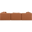 Meridian Furniture Cube Cognac Vegan Leather 3-Pc. Modular Sofa