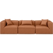 Meridian Furniture Cube Cognac Vegan Leather 3-Pc. Modular Sofa