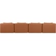 Meridian Furniture Cube Cognac Vegan Leather 4-Pc. Modular Sofa