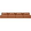 Meridian Furniture Cube Cognac Vegan Leather 4-Pc. Modular Sofa