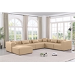 Meridian Furniture Cube Tan Vegan Leather 7-Pc. U-Shaped Modular Sectional