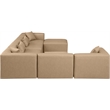 Meridian Furniture Cube Tan Vegan Leather 7-Pc. U-Shaped Modular Sectional