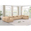 Meridian Furniture Cube Tan Vegan Leather 7-Pc. U-Shaped Modular Sectional