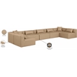 Meridian Furniture Cube Tan Vegan Leather 7-Pc. U-Shaped Modular Sectional