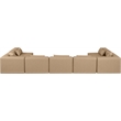 Meridian Furniture Cube Tan Vegan Leather 7-Pc. U-Shaped Modular Sectional
