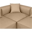 Meridian Furniture Cube Tan Vegan Leather 7-Pc. U-Shaped Modular Sectional
