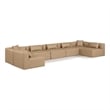 Meridian Furniture Cube Tan Vegan Leather 7-Pc. U-Shaped Modular Sectional