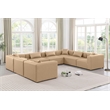 Meridian Furniture Cube Tan Vegan Leather 8-Pc. U-Shaped Modular Sectional