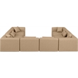 Meridian Furniture Cube Tan Vegan Leather 8-Pc. U-Shaped Modular Sectional