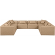 Meridian Furniture Cube Tan Vegan Leather 8-Pc. U-Shaped Modular Sectional