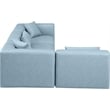 Meridian Furniture Cube Lt. Blue Vegan Leather 4-Pc. L-Shaped Modular Sectional