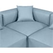 Meridian Furniture Cube Lt. Blue Vegan Leather 4-Pc. L-Shaped Modular Sectional