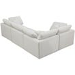 Meridian Furniture Plush Contemporary Velvet Modular Sectional in Cream