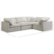 Meridian Furniture Plush Contemporary Velvet Modular Sectional in Cream
