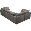 Meridian Furniture Plush Contemporary Velvet Modular Sectional in Gray