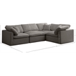 Meridian Furniture Plush Contemporary Velvet Modular Sectional in Gray