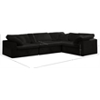 Meridian Furniture Cozy Contemporary Velvet Modular Sectional in Black