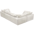 Meridian Furniture Cozy Contemporary Velvet Modular Sectional in Cream