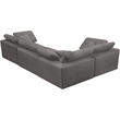 Meridian Furniture Cozy Contemporary Velvet Modular Sectional in Gray