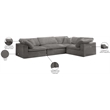 Meridian Furniture Cozy Contemporary Velvet Modular Sectional in Gray