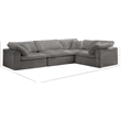 Meridian Furniture Cozy Contemporary Velvet Modular Sectional in Gray