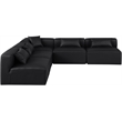 Meridian Furniture Cube Black Vegan Leather 5-Pc. L-Shaped Modular Sectional