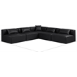 Meridian Furniture Cube Black Vegan Leather 5-Pc. L-Shaped Modular Sectional