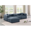 Meridian Furniture Cube Navy Blue Vegan Leather 4-Pc. L-Shaped Modular Sectional