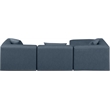 Meridian Furniture Cube Navy Blue Vegan Leather 4-Pc. L-Shaped Modular Sectional