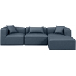 Meridian Furniture Cube Navy Blue Vegan Leather 4-Pc. L-Shaped Modular Sectional