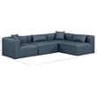 Meridian Furniture Cube Navy Blue Vegan Leather 4-Pc. L-Shaped Modular Sectional