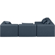 Meridian Furniture Cube Navy Blue Vegan Leather 4-Pc. L-Shaped Modular Sectional