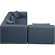 Meridian Furniture Cube Navy Blue Vegan Leather 4-Pc. L-Shaped Modular Sectional